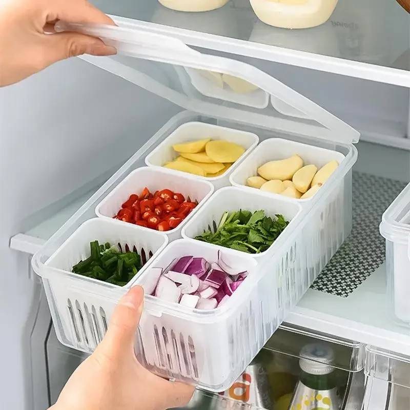6-Grid Refrigerator Organizer Storage Box